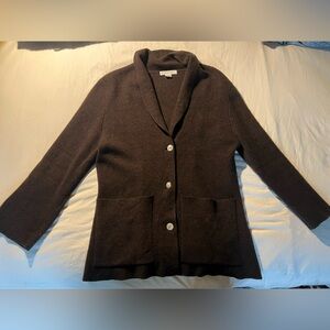 Vintage Dark Brown 100% Cashmere Cardigan